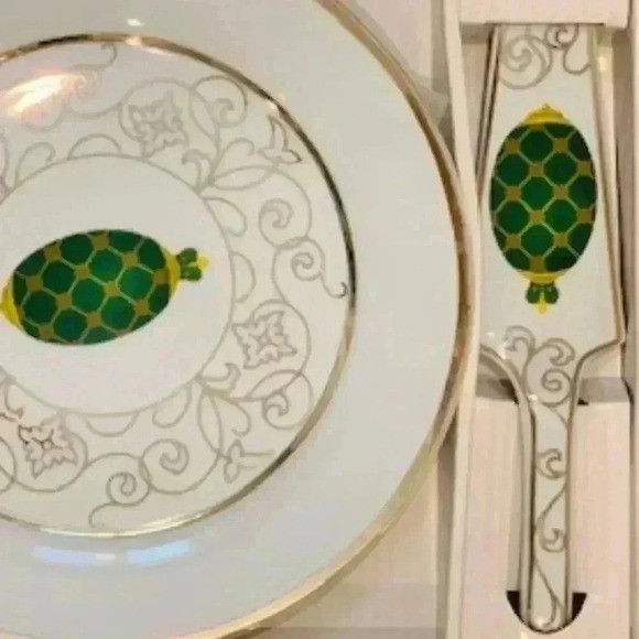 Porcelain Egg Cake Plate & Server  NWT - Picture 9 of 11